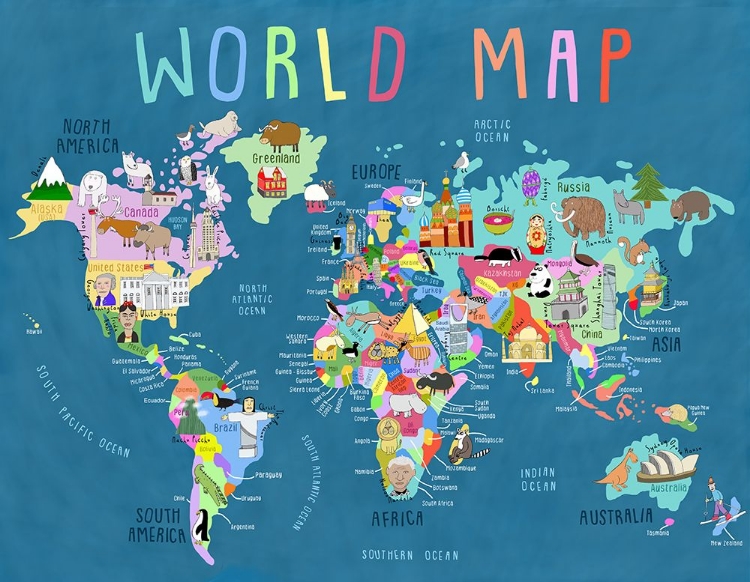 Picture of OUR WORLD ILLUSTRATED MAP FOR KIDS