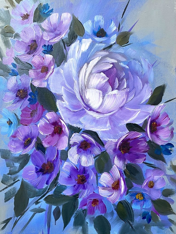 Picture of LAVENDER ROSES AND BLOSSOMS