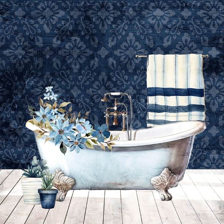 Picture of BLUE BATH FLORAL 1