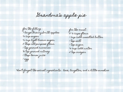 Picture of GRANDMAS APPLE PIE BLUE PLAID