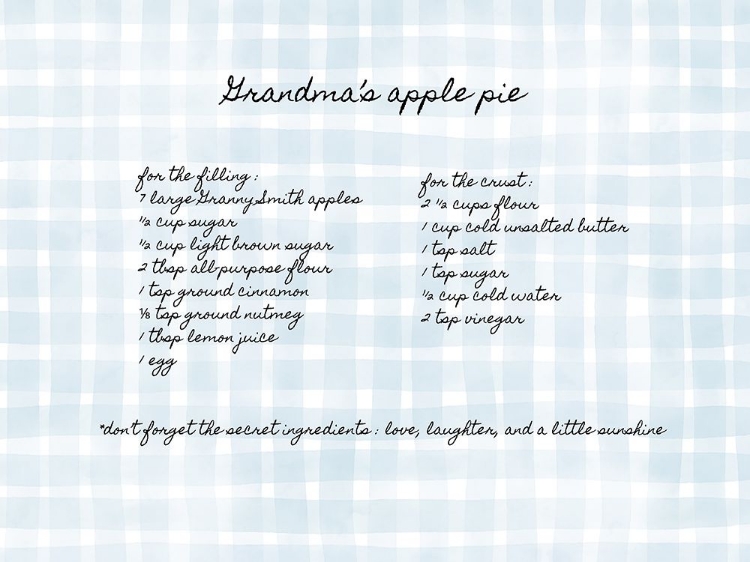 Picture of GRANDMAS APPLE PIE BLUE PLAID