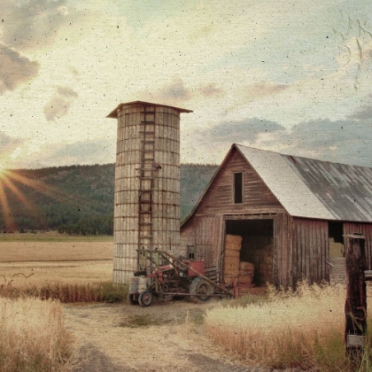 Picture of TEXTURED BARN AND SUNSET