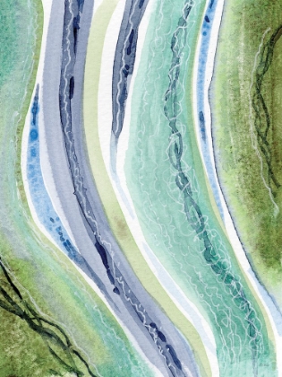 Picture of ABSTRACT BLUE GREEN RIVERS 1