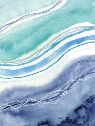 Picture of ABSTRACT BLUE TEAL WAVES 1