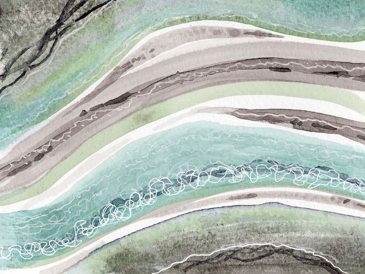 Picture of ABSTRACT GREENS MAUVE RIVERS 1