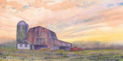 Picture of RED BARN AT SUNSET 2