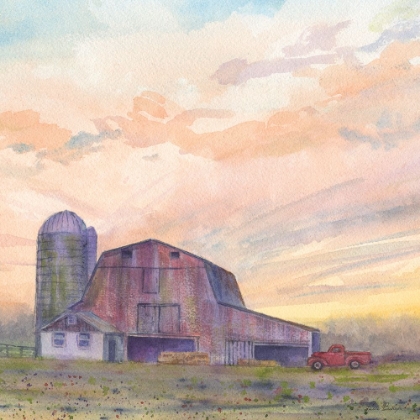 Picture of RED BARN AT SUNSET 3