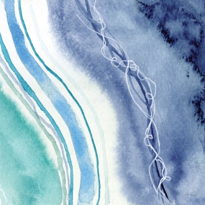 Picture of ABSTRACT BLUE TEAL WAVES 2