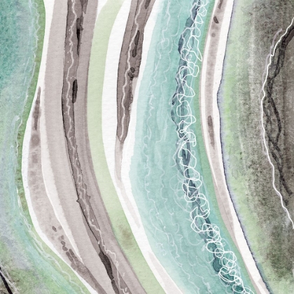 Picture of ABSTRACT GREEN MAUVE RIVERS 2