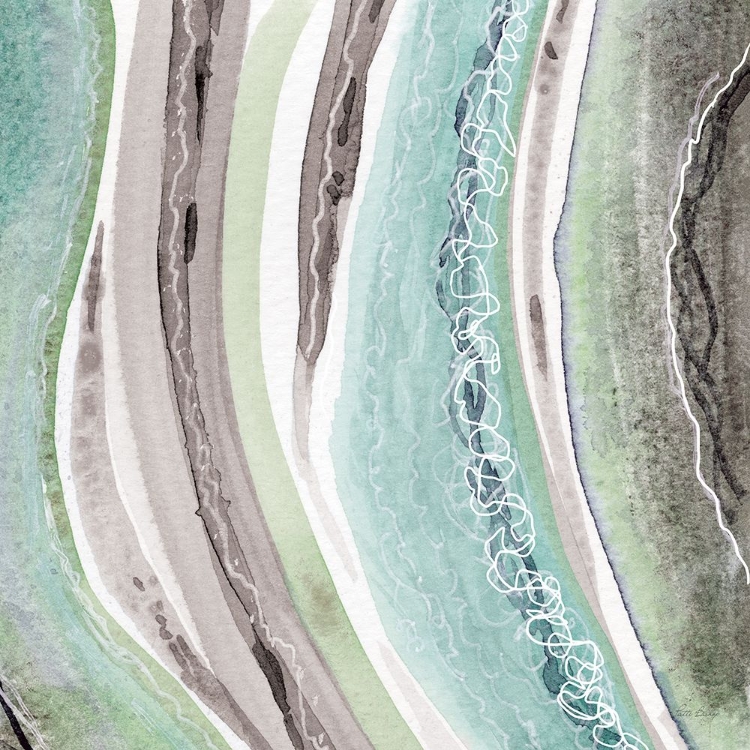 Picture of ABSTRACT GREEN MAUVE RIVERS 2