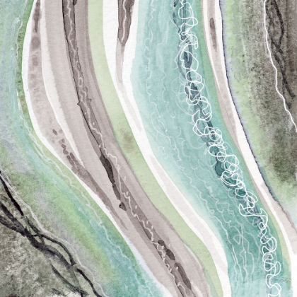 Picture of ABSTRACT GREEN MAUVE RIVERS 3