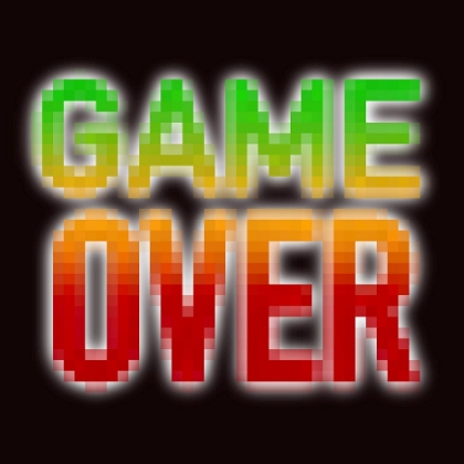 Picture of GAMING PIXELATED GAME OVER BLACK