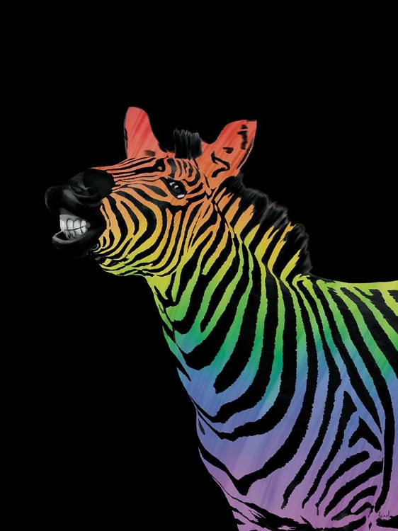 Picture of CHEEKY ZEBRA IN RAINBOW