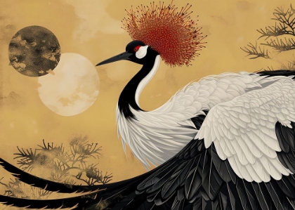 Picture of JAPANESE RED CROWNED CRANE