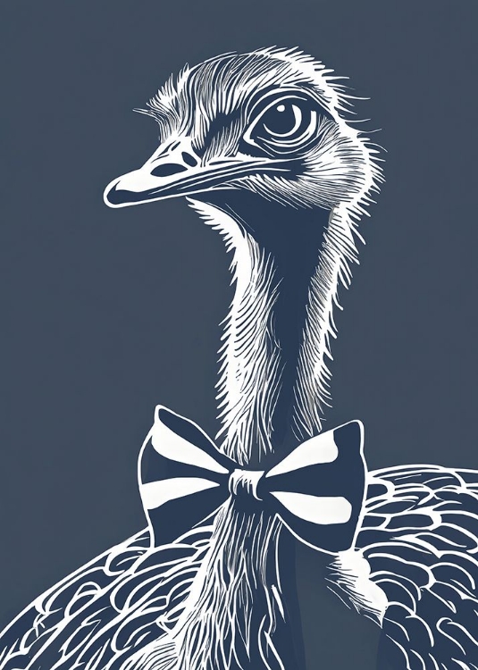 Picture of OSTRICH WITH A BOW TIE