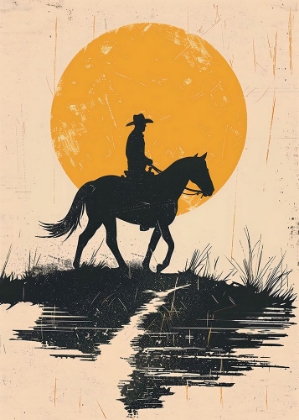 Picture of COWBOY IN THE SUNSET