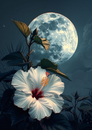 Picture of HIBISCUS AND THE MOON