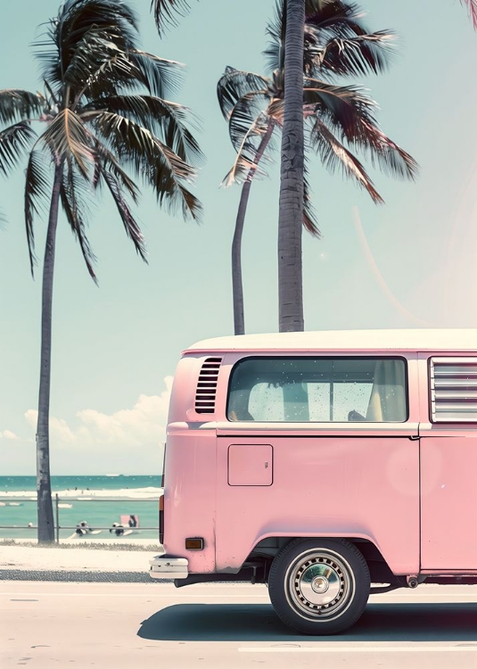 Picture of PINK BUS AT THE BEACH