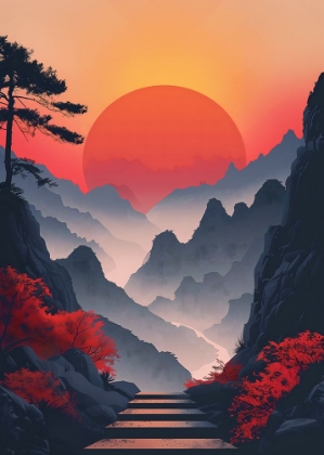 Picture of SUNSET IN THE MOUNTAINS