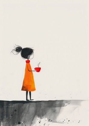 Picture of THE GIRL WITH THE RED COFFEE CUP