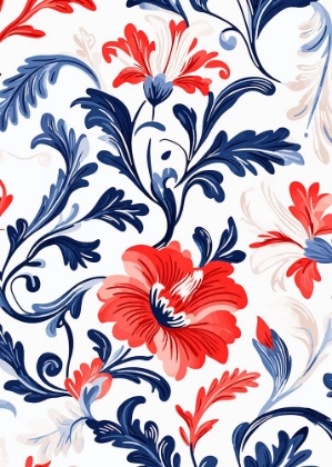 Picture of FLORAL IN BLUE AND RED