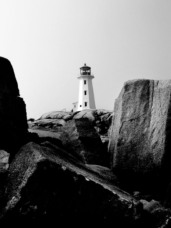 Picture of PEGGYS COVE LIGHTHOUSE BANDW