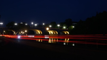 Picture of BANK STREET BRIDGE AND CAR LIGHTS