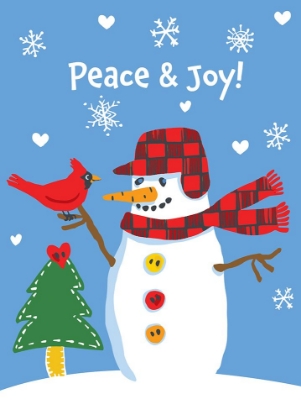 Picture of SNOWMAN WITH CARDINAL AND GREETING