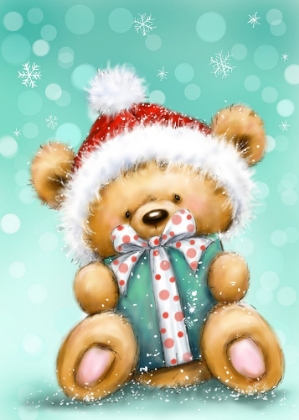 Picture of BEAR WITH GREEN PRESENT