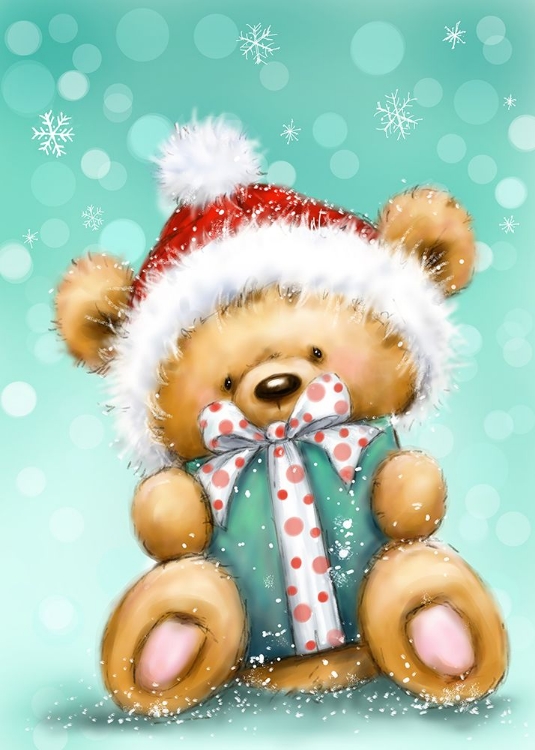 Picture of BEAR WITH GREEN PRESENT