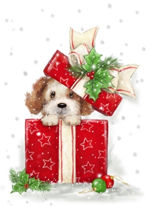 Picture of DOG IN PRESENT