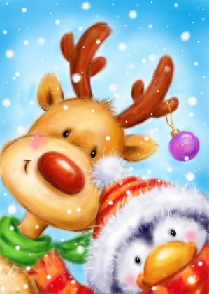 Picture of REINDEER AND PENGUIN