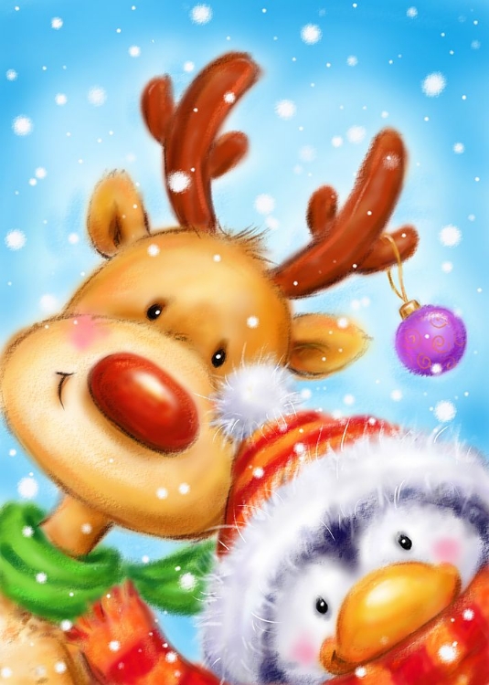 Picture of REINDEER AND PENGUIN