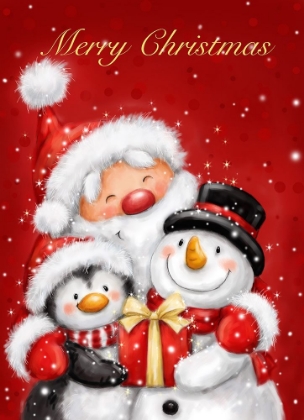 Picture of SANTA PENGUIN AND SNOWMAN