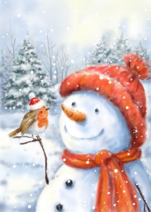 Picture of SNOWMAN AND ROBIN 1