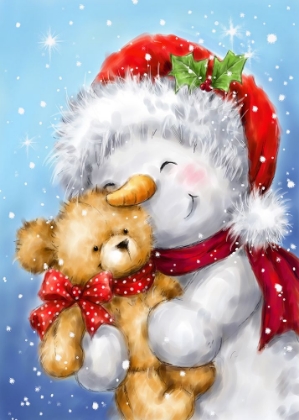 Picture of SNOWMAN AND TEDDY