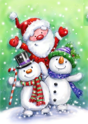 Picture of TWO SNOWMEN AND SANTA