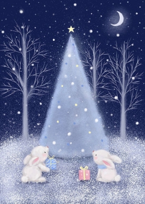 Picture of CHRISTMAS TREE WITH RABBITS