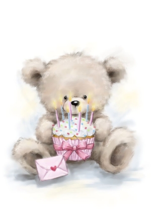 Picture of BEAR WITH CAKE