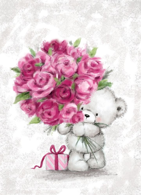 Picture of BEAR WITH PINK ROSES