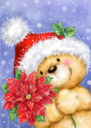 Picture of BEAR WITH POINSETTIA 2