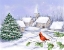 Picture of CARDINAL AND CHRISTMAS SCENE