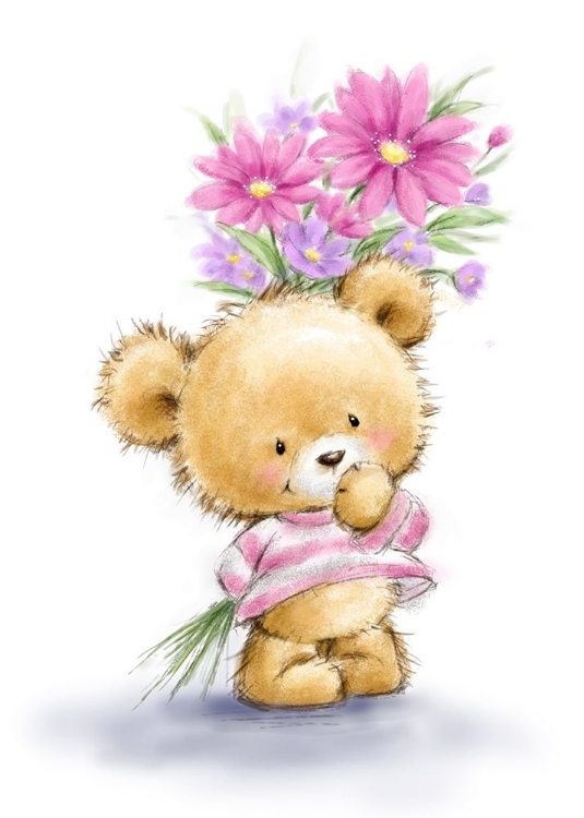 Picture of BEAR HOLD FLOWERS