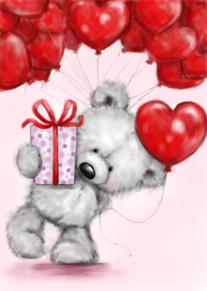 Picture of BEAR WITH RED BALLOONS