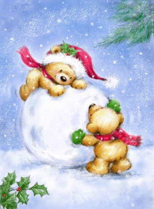 Picture of CHRISTMAS BEARS AND SNOW BALL