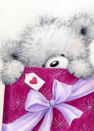 Picture of GREY BEAR HOLDING PRESENT