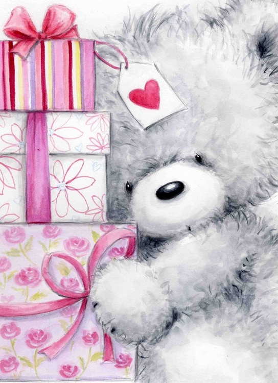 Picture of GREY BEAR WITH PRESENTS