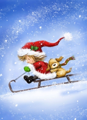 Picture of LITTLE GIRLS ON SLED