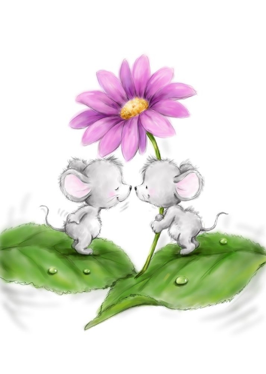 Picture of MICE WITH FLOWER