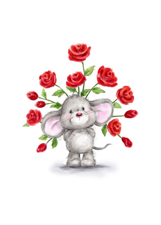 Picture of MOUSE WITH ROSES